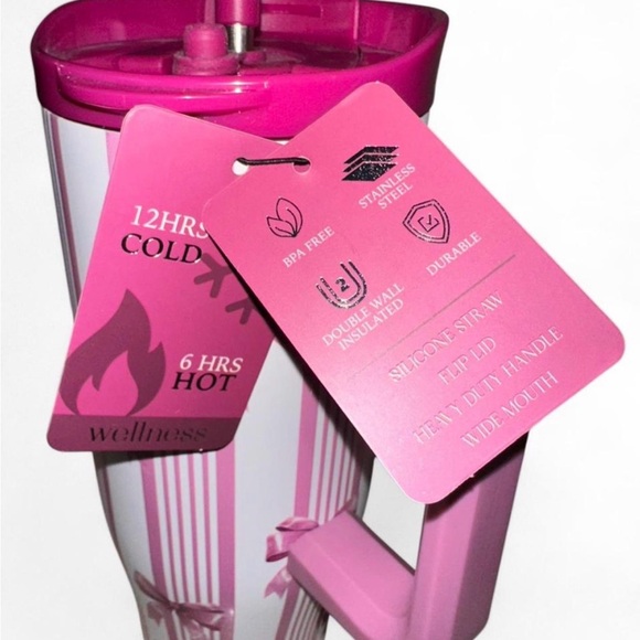 Wellness Purple Bows & Stripes Tumbler, 40oz - Picture 4 of 4